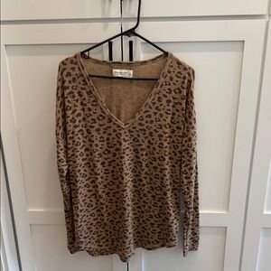 Abercrombie Leopard Print V-Neck Women's Top